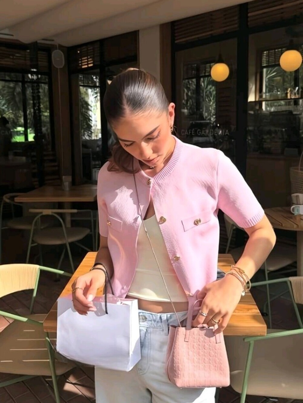 Summer Autumn Women's Elegant Fashion Knit Short Sleeve Top, Street Commute Casu - Picture 4 of 6